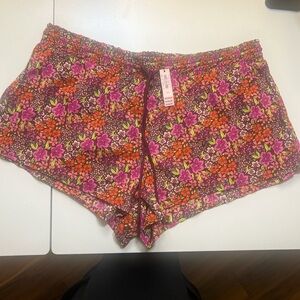 Victoria's Secret Floral Print Shorts - Pink and Purple